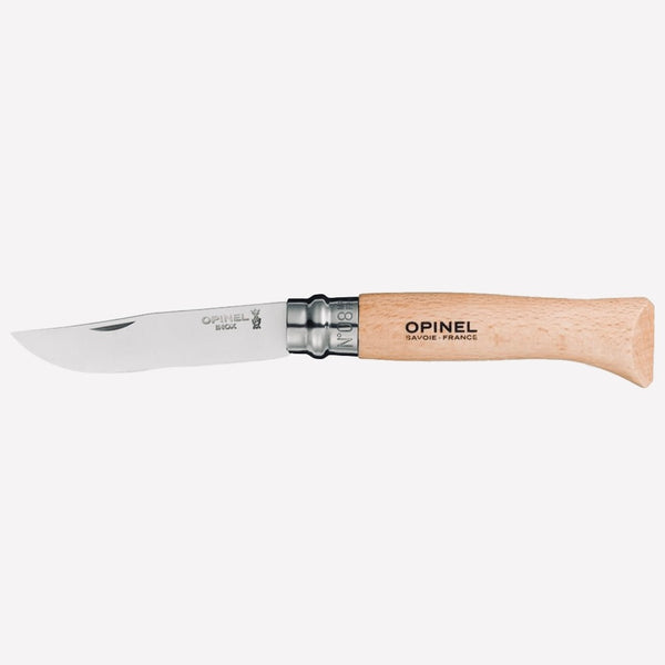 Opinel N°08 Stainless Steel Folding Knife with Sheath