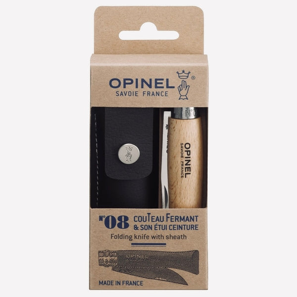 Opinel N°08 Stainless Steel Folding Knife with Sheath