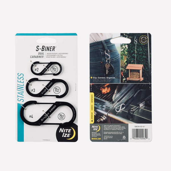 Nite Ize Stainless Steel Dual Carabiner S-Biner 3pack