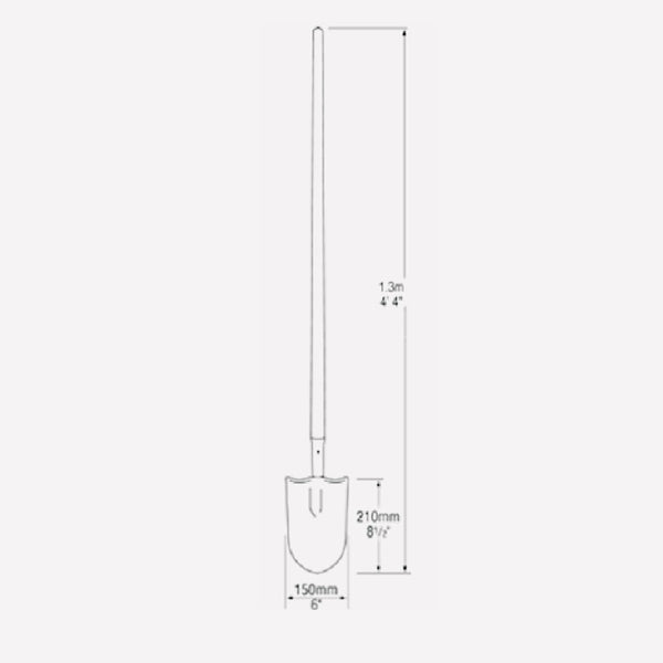 Digadoo Full Length Post Hole Shovel - Round Blade