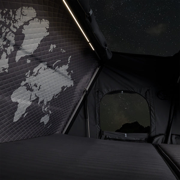 iKamper Skycamp 4.0 Duo interior with quilted lining and integrated LED strip light