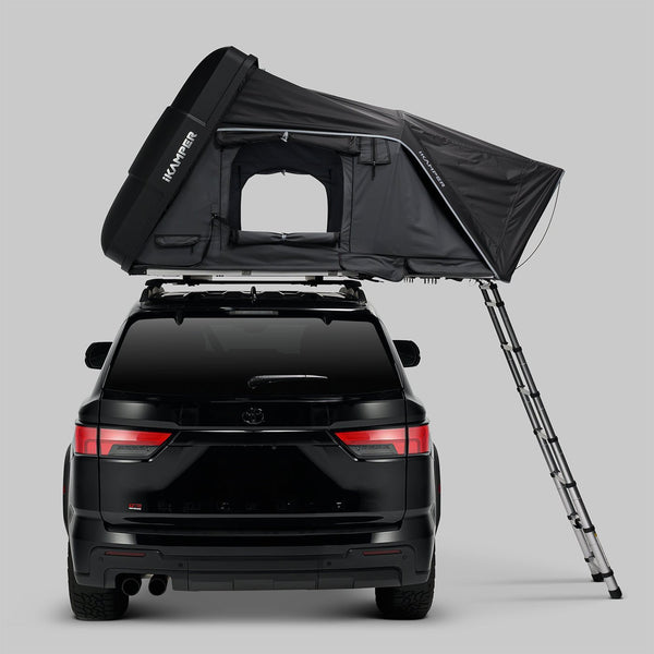 iKamper Skycamp 4.0 Quad from behind showing the fold-out bed section and ladder