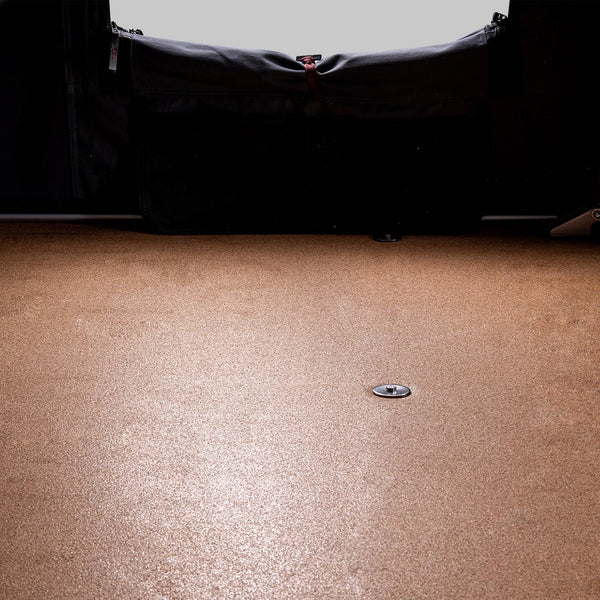 Cork-topped ThermaSeal floor inside the iKamper Skycamp 4.0 Trio