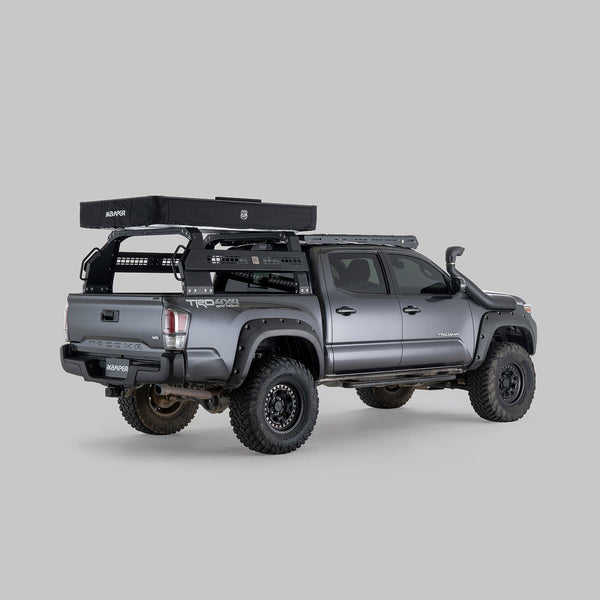 iKamper X-Cover 3.0 closed on a ute bed rack, low-profile aluminium top